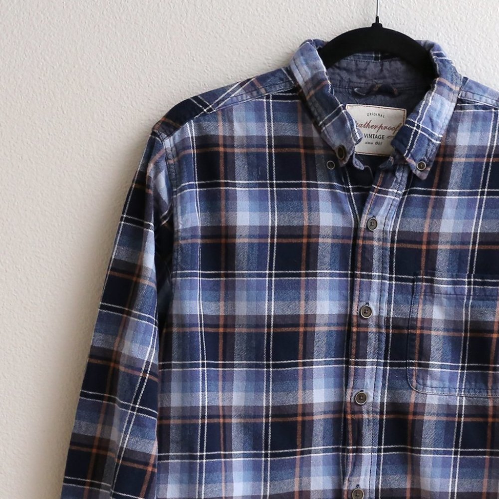 Weatherproof Vintage Men’s Striped Flannel Button-Down Shirt - Size M